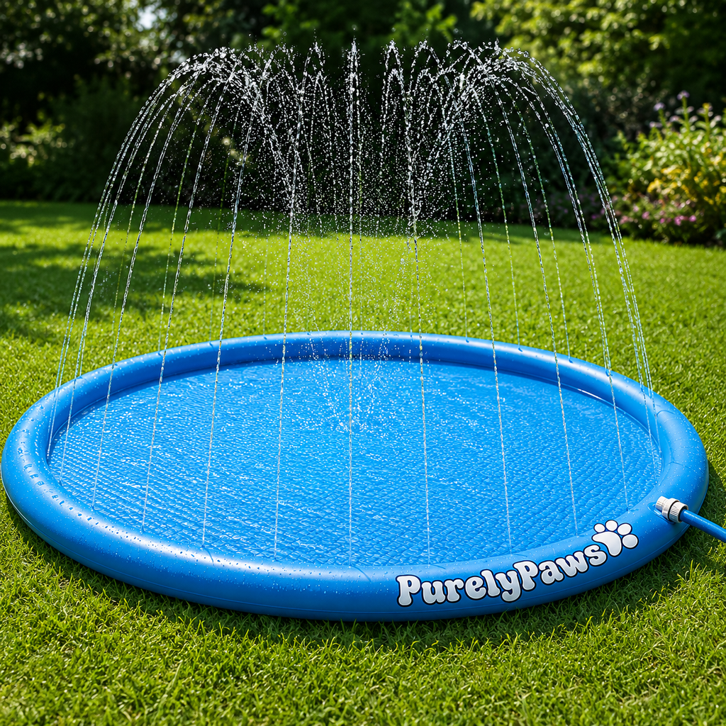Purely Paws Splash Pad for Dogs & Kids - Anti-Slip Outdoor Water Play Mat