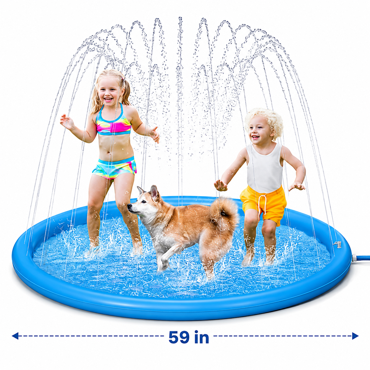 Purely Paws Splash Pad for Dogs & Kids - Anti-Slip Outdoor Water Play Mat