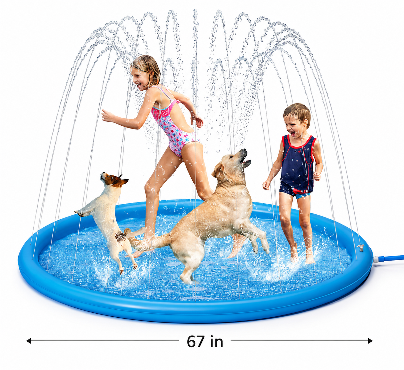 Purely Paws Splash Pad for Dogs & Kids - Anti-Slip Outdoor Water Play Mat