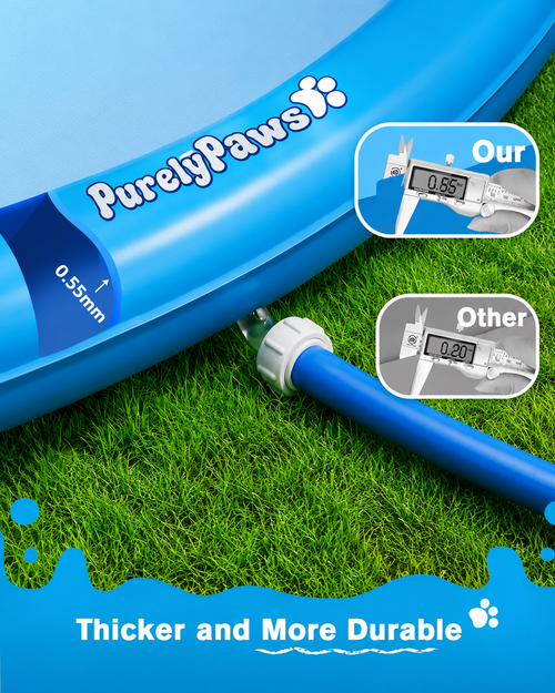 Purely Paws Splash Pad for Dogs & Kids - Anti-Slip Outdoor Water Play Mat